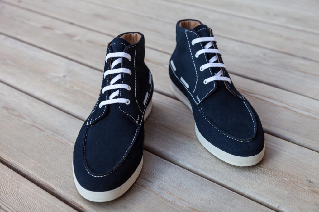 Blau/weiße Maßschuhe für Herren, sportliche Sneaker