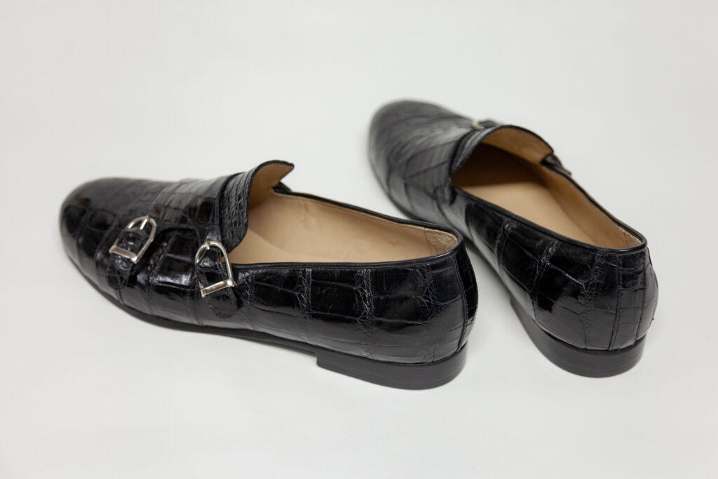 Maßschuhe Herren zum Schlüpfen, Krokodilleder