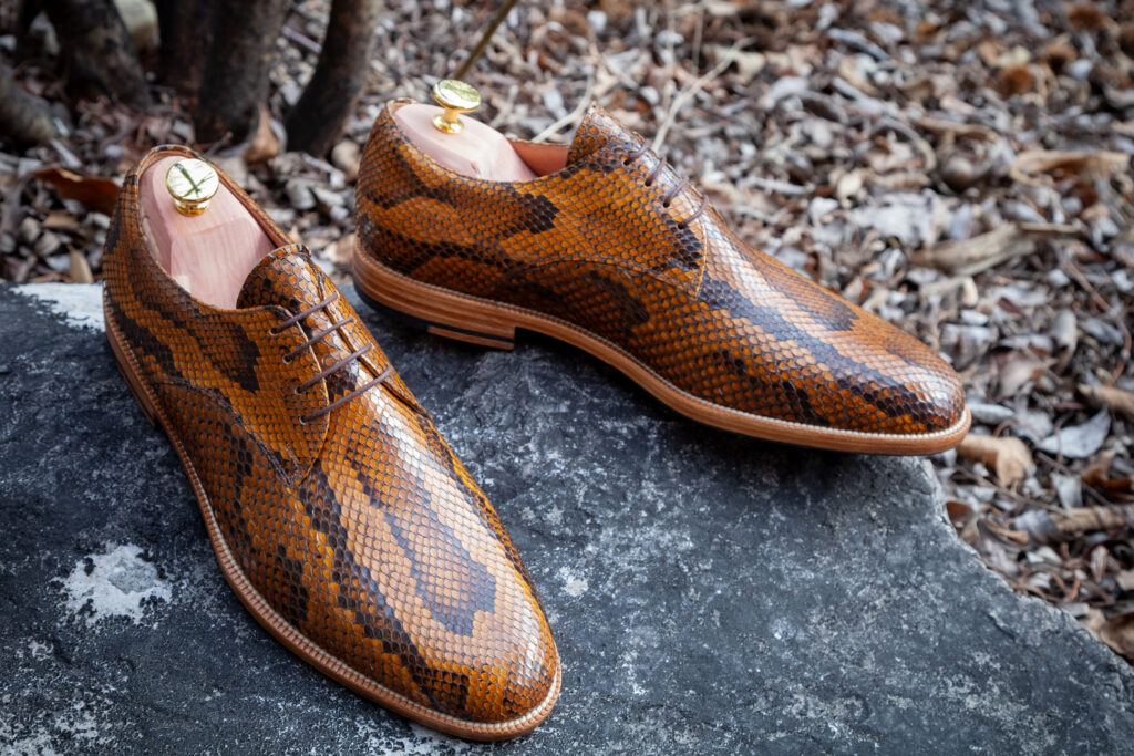 Exotische Maßschuhe aus Schlangenleder, Halbschuhe, Maßschuhmacher Hashemi, 1220 Wien